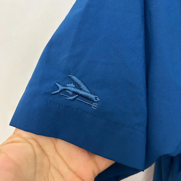 . Patagonia Big Slur Blue Short Sleeve 50 SPF Shirt size L - Picture 5 of 6
